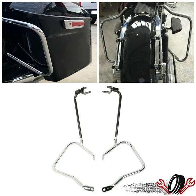 SADDLEBAG BRACKET GUARD Crash Bars For Harley Touring Street Road Glide