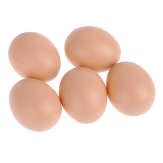 5*CHICKEN EGGS Fake Dummy Pot CHICKEN/POULTRY HENS Plastic Egg Hatching