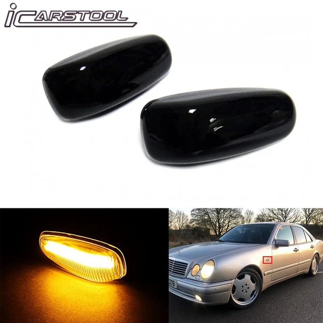 2x Smoke Lens Amber LED Side Marker Lights For Mercedes W163 W638 W210 W414 W670
