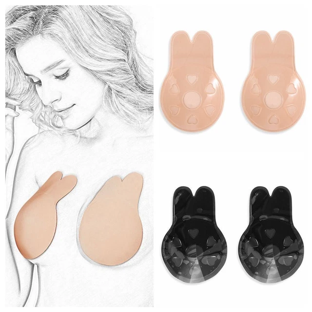 12 Paires Cache-Tétons PSOWQ - Forme Cœur Et Croix - Adhésifs Jetables Noir - Pour Robes Maillots