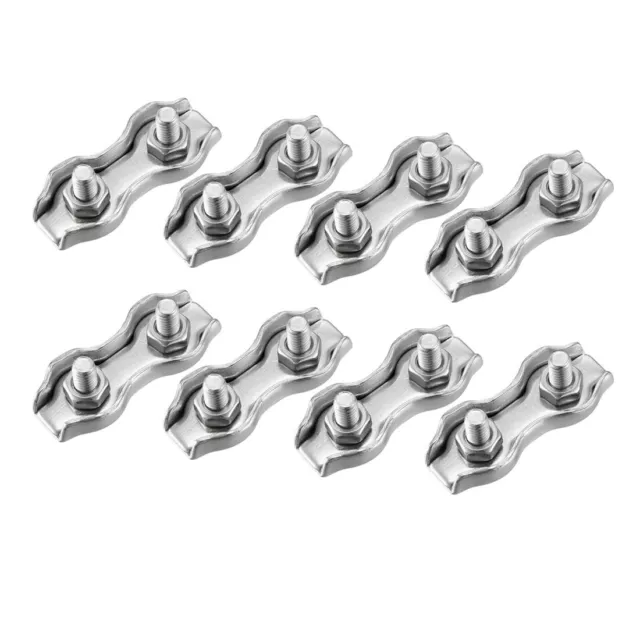 Duplex acier Inox 2-Post Clip serre-câble à câble 8pc Complet pour corde 3mm