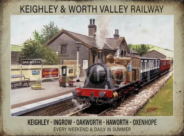 Keighley & Worth Valley Railway Oakworth Station Nostalgic  Metal Wall Art