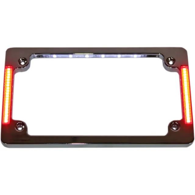 Custom Dynamics License Plate Frame with LED - Flat - Chrome | TF07-C