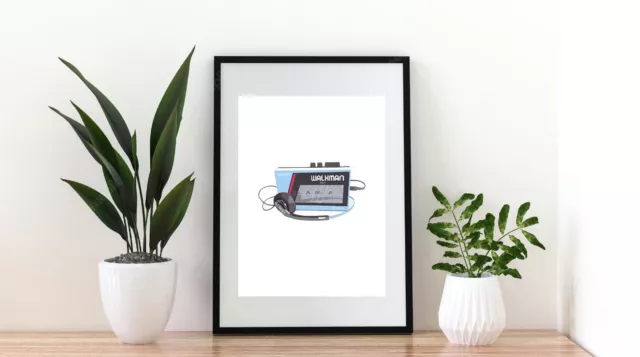 A4 Walkman Sony 1980S Cassette Music Film Art Retro Poster  Culture Print