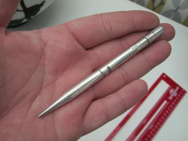 London 1946 Sterling Silver Mechanical Pencil Johnson Matthey For Yard O Lead