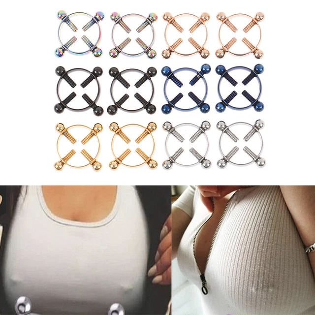 2 pezzi gioielli piercing capezzolo rotondi, capezzolo non penetrante - DB