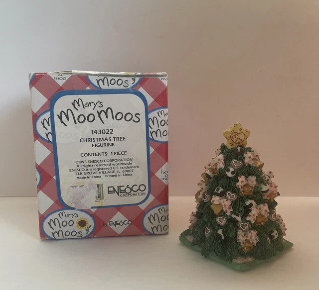 Enesco Mary's Moo Moos 1995 Christmas Tree Figurine In Box 143022