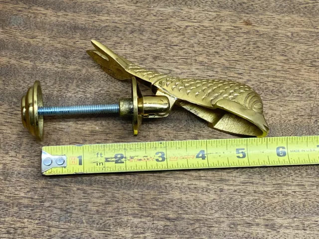 Vintage Solid Brass Metal Fish / Koi Door Knocker