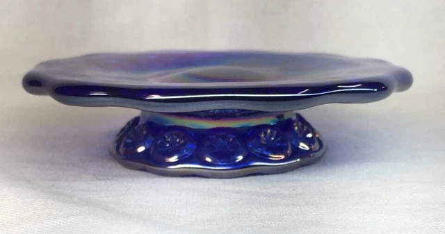 Mosser / Weishar Moon & Stars Miniature Cake Plate In Cobalt Carnival