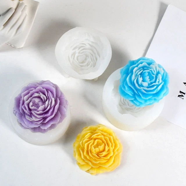 Artisanat en résine à faire soi-même avec moule à bougie fleur de rose pivoi