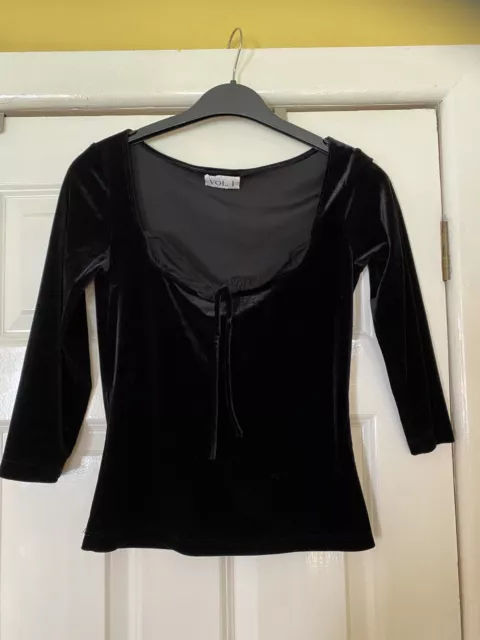 Black Velvet Top Vol 1 Sz S Goth Alternative