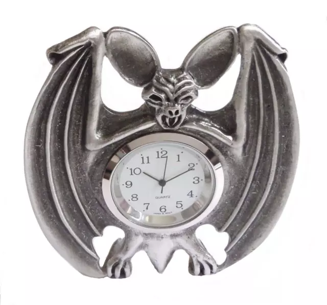 Vampire Chauve-Souris Étain Massif Gothique Petit Bureau Horloge - Dernière Few