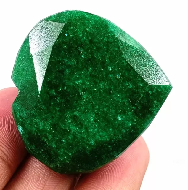 Natural Colombia Green Emerald 209 Ct Certified Heart Cut Loose Gemstone Aku