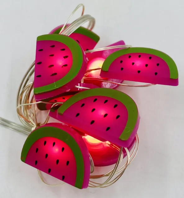10 Count Battery Operated LED Lighted Bendable 3.6 Foot Wire Watermelon Lights