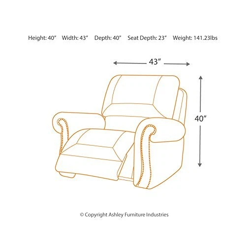 - Larkinhurst Contemporary Faux Leather Rocker Recliner w/ Nailhead Brown