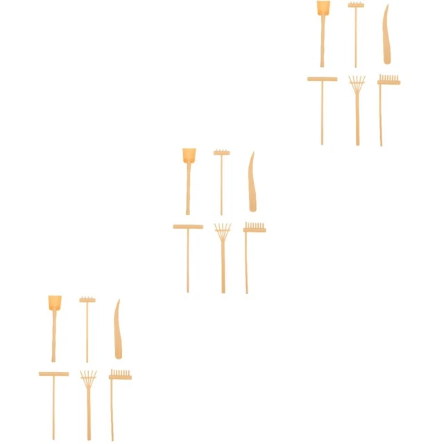 18 Pcs Râteau À Sable Jardin Zen Décorer Outils De Mini-jouets