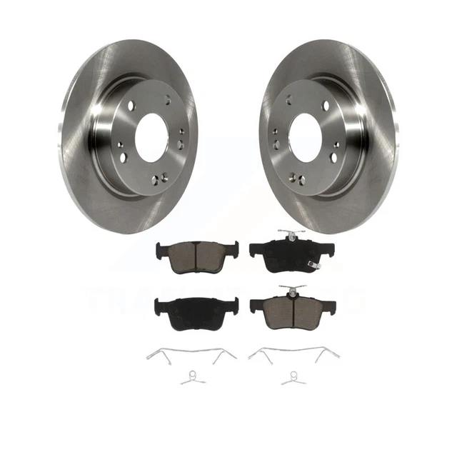 Rear Disc Brake Rotors And Ceramic Pads Kit For Honda Civic
