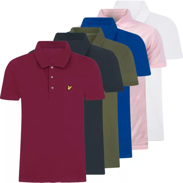 Lyle & Scott Mens Plain Polo Shirt Short Sleeve Collared Pique T Shirt Top Tee