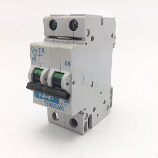 NHP TERASAKI  Din-T6-C2 MCB Circuit Breaker 2A 2 POLE Cat No. 099/4202-115