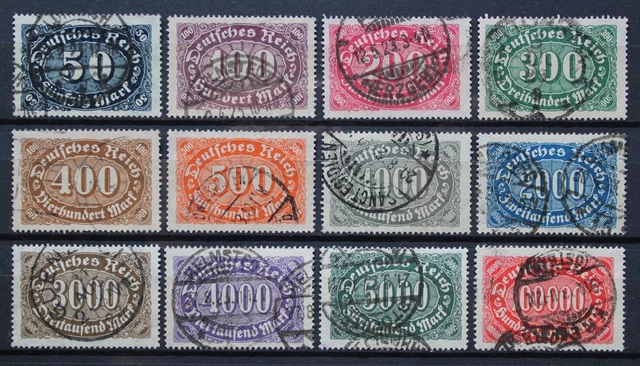 Deutsches Reich MiNr. 246/57 gest. Infla Queroval Wz. 2