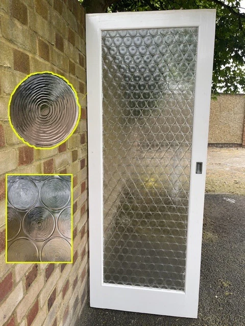 Reclaimed Art Deco Bottle Retro Round Glass Internal Door 1978 x 760mm