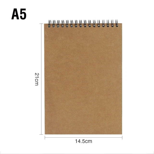 Carnets Dessin A5 Spirale 160GSM - Lot De 4, Pages Blanches Pour Crayon, Aquarelle, Croquis