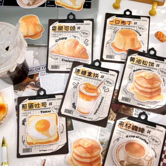 Bread Toast Coffee Sticky Notes Self-adhesive Scrapbook  Student Stationery