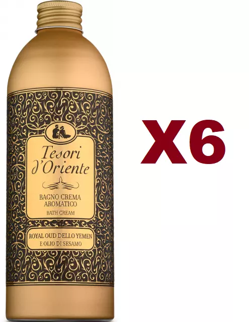 6 Pz Tesori D'oriente Bagno Crema Royal Oud Dello Yemen 500Ml