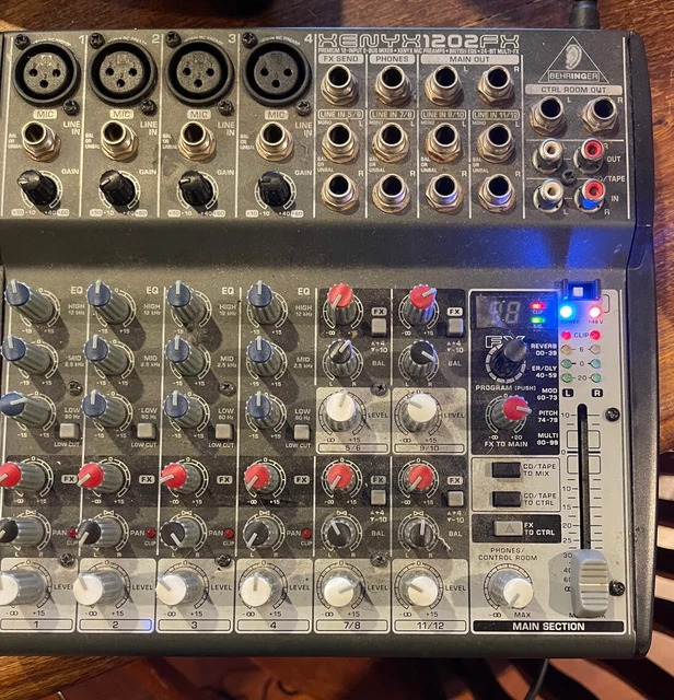 BEHRINGER XENYX 1202FX 12 Channel Mixer with Effects Power Adapter