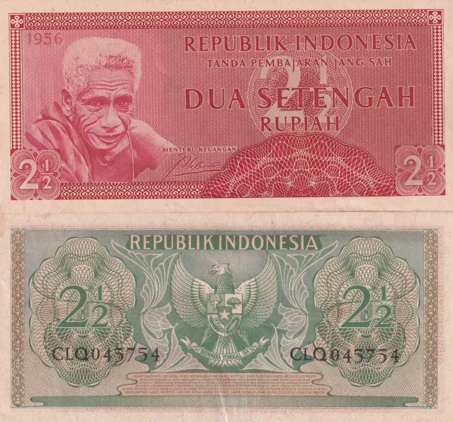 Indonesia , 2 1/2 Rupiah, 1956, P-75, UNC(-)