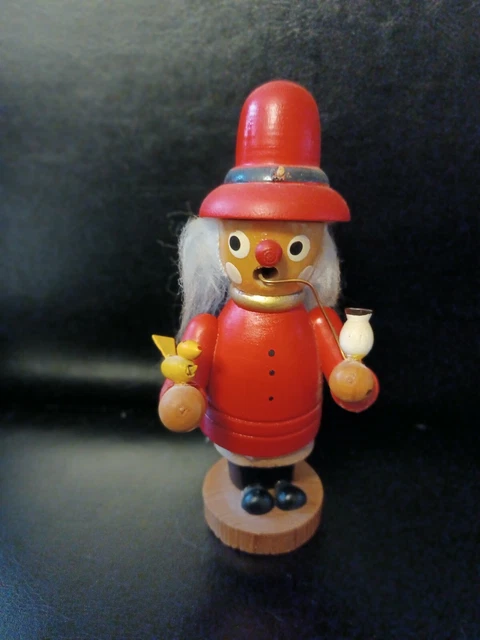 Erzgebirge altes Räuchermännchen Vogelkundler 14 cm groß Figur Kunst DDR