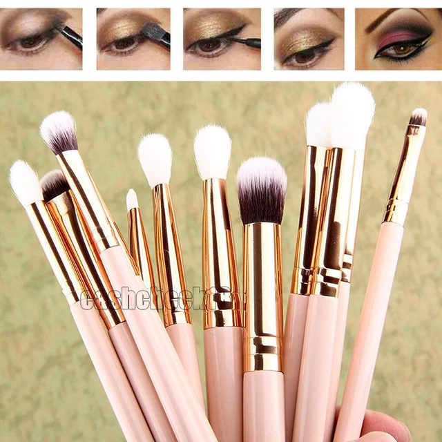 12Pcs Pro Eyeshadow Makeup Brush Set Eyeliner Blending Blusher Brushes Kits Tool