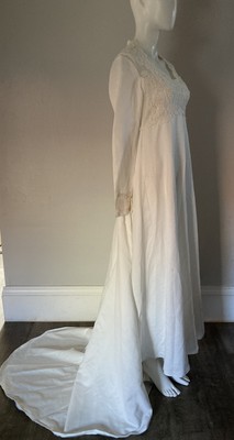 Vintage House Of Bianchi Wedding Dress Long Sleeves Ivory Small Needs TLC