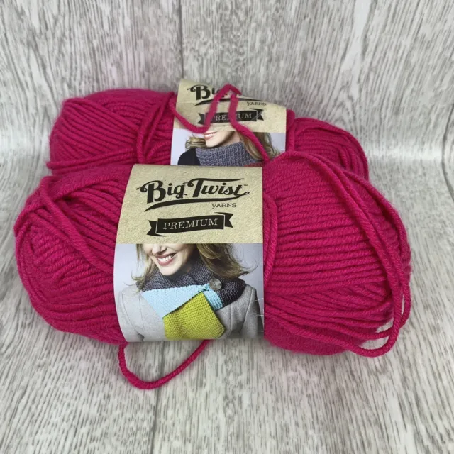 2 Pk Big Twist Yarn Value Pack 20% Wool, 80% Acrylic Color Red