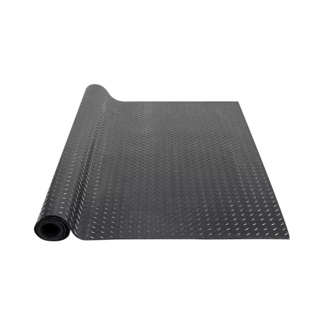 VEVOR Diamond-Plate Rubber Flooring Roll 3mm x 4ft x 8ft Garage Floor Mat SBR