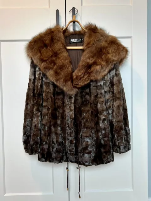 Fur coat sheared mink hood sable insulated 2