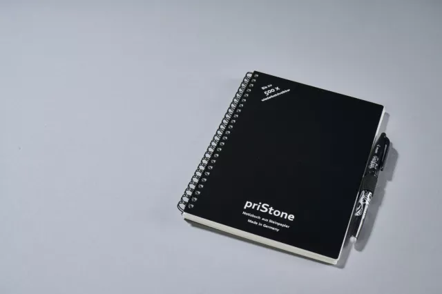 priStone - Notizbuch A5 aus Steinpapier wiederbeschreibbar, digitalisierbar