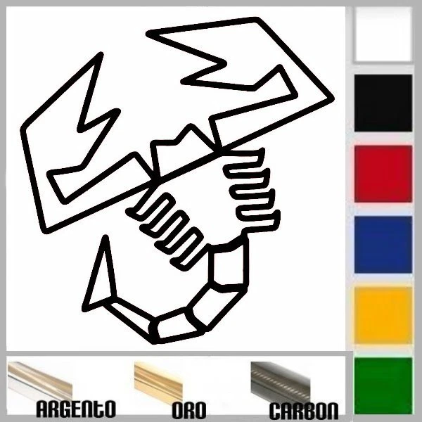 Adesivo Prefustellato 4R Abarth, scorpione, colore bianco, 16 cm