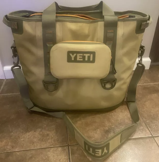 YETI Hopper 40 Soft Cooler Leak-Proof Field Tan/Blaze Orange RARE SOLD OUT