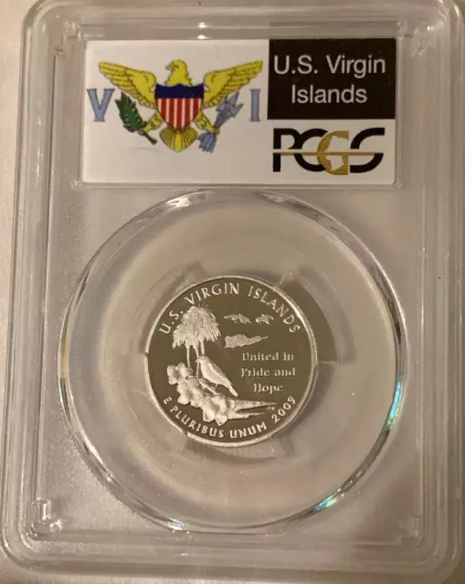 :2009 S S25C Washington Us Virgin Islands Quarter Pcgs Pr 70 Dcam Silver Top Pop