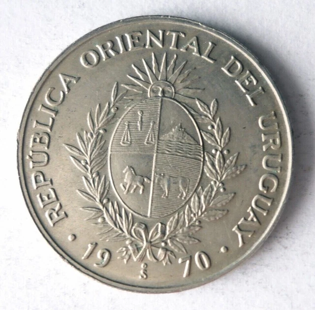1970 URUGUAY 50 PESOS - Collectible Vintage Coin - FREE SHIP - Bin #342
