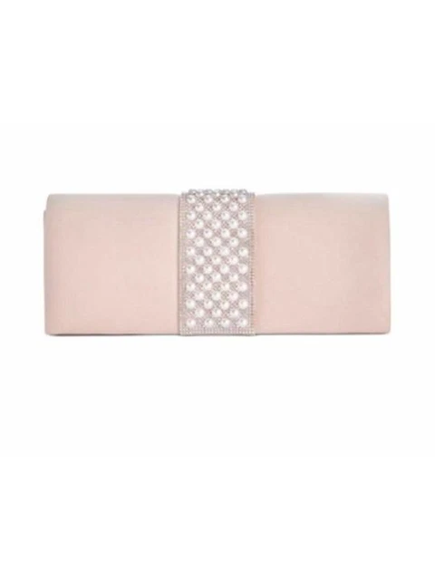 Giani Bernini Women's Beige Beaded Chain Strap Clutch Handbag Purse
