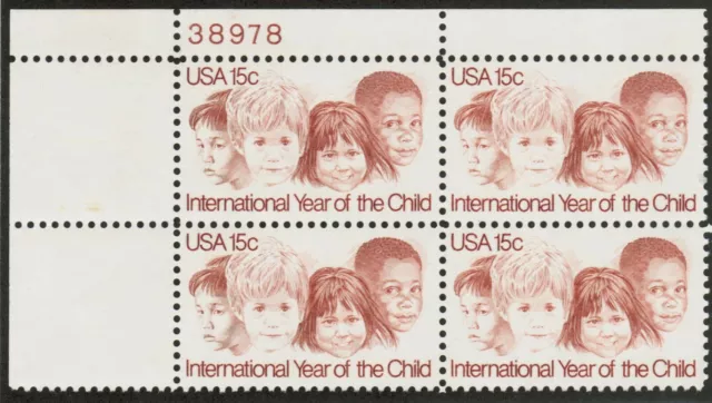 Ee. Uu. Ee.uu. Sc# 1772 MNH FVF Placa # Bloque Año Del Niño Girl Niños