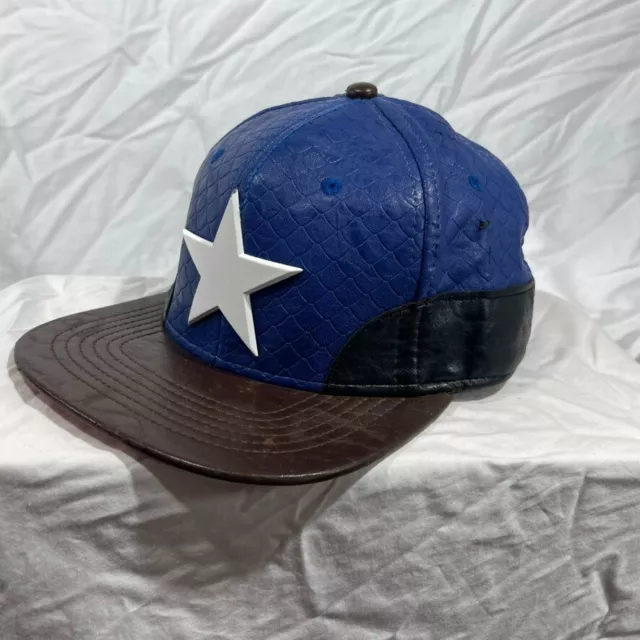 Captain America Hat Cap Mens Blue Marvel Avengers Adjustable Snap Back Comics
