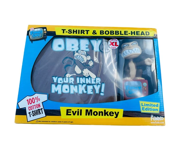 NWB Funko Family Guy Obey Evil Monkey Wacky Wobbler Evil Monkey T-Shirt XL NWB Funko Family Guy Obey Evil Monkey Wacky Wobbler Evil Monkey T-Shirt XL