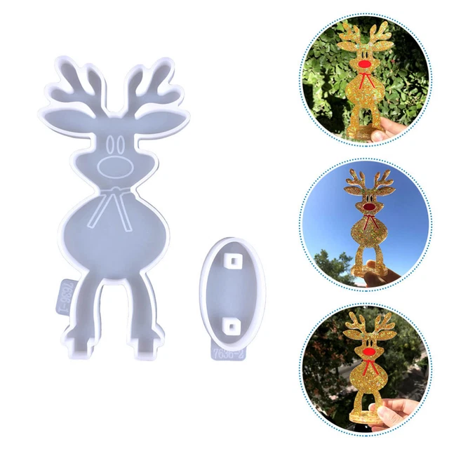 Epoxy Mold Silica Gel Christmas Fondant Molds DIY Crafts Gift Elk Crystal