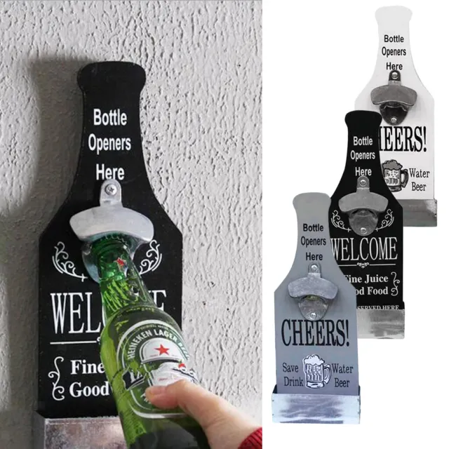 Wandflaschenöffner Flaschenöffner Kapselheber Bieröffner für Bier Bar