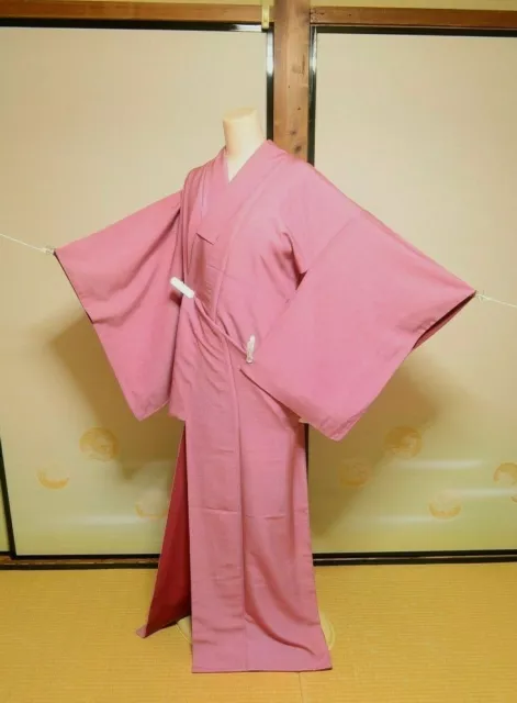 (with Flaws) Kimono Komon Cotton? Women Japanese vintage (Thin) Robe 158cm 1081