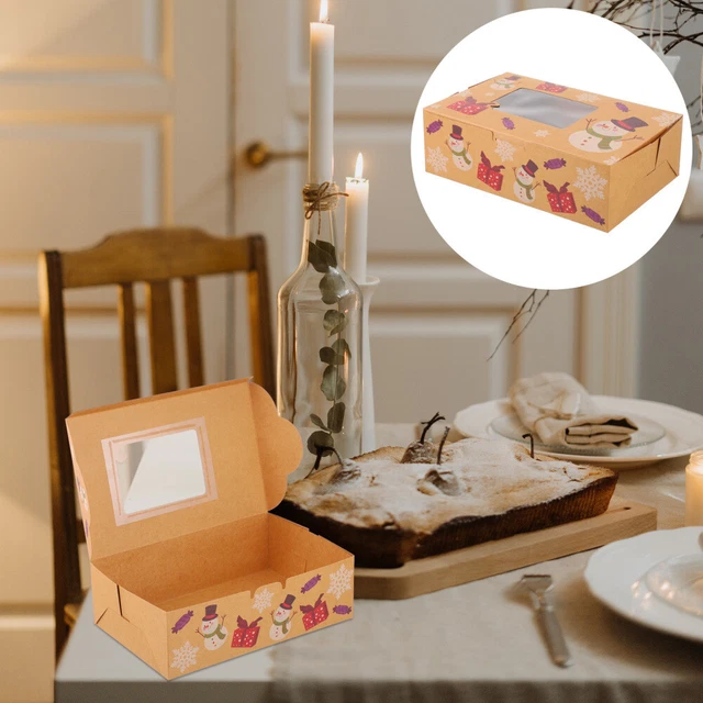 Caja de regalo para pasteles Kraft cajas de tratamiento ventana panadería caja de papel