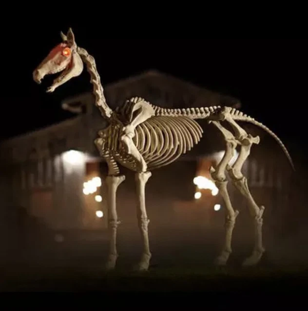 6 FT LIFE Size Standing Skeleton Horse Halloween Prop Home Accents